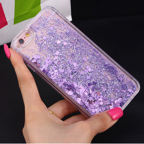 Love Heart Stars Glitter Stars Dynamic Liquid Quicksand Soft TPU Phone Back Cover Case For iPhone 5 5S SE 6 6S Plus 7 7 Plus