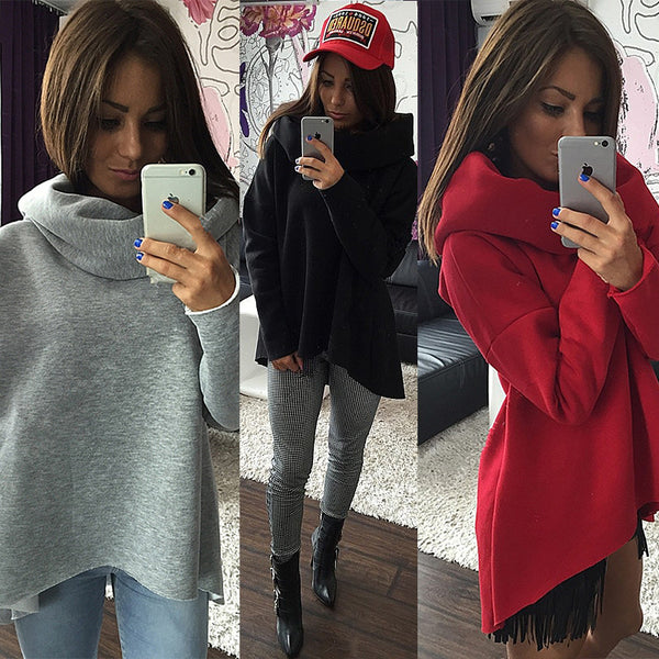 S-XL Christmas clothes 2017 New Arrival Women Winter Hoodies Scarf Collar Long Sleeve Fashion Casual Style Autumn Sweatshirts