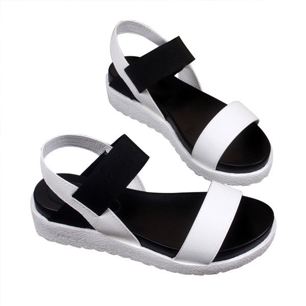 Gamiss Women Beach Sandals Summer Casual Flat Shoes Peep-toe Roman Sandals Lady Flip Flops Footwear Gladiator Sandalias Mujer