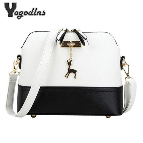 Women shoulder bags messenger bag women leather small shoulder bag famous brand cross body bag Deer Spliced Collision color