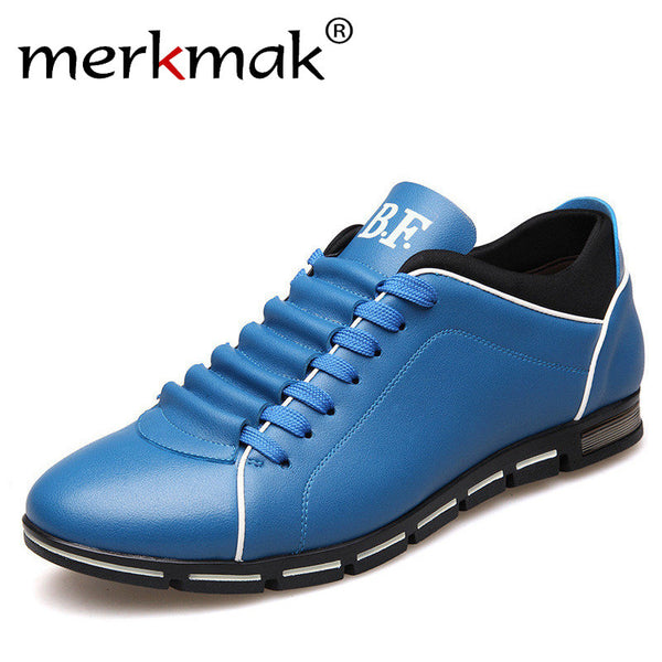 Merkmak Big Size 38-48 Men Casual Shoes Fashion Leather Shoes for Men Summer Men's Flat Shoes Dropshipping