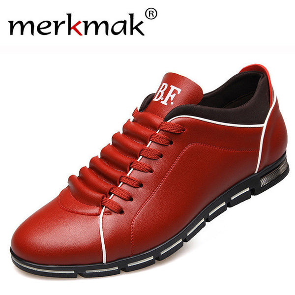 Merkmak Big Size 38-48 Men Casual Shoes Fashion Leather Shoes for Men Summer Men's Flat Shoes Dropshipping