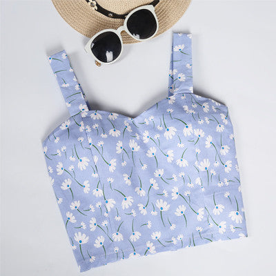 Floral Crop Top Women Camisole Dill Tank Top Female Cropped Feminino Tops Women's 2017 Summer Women Black Cami Short Tops
