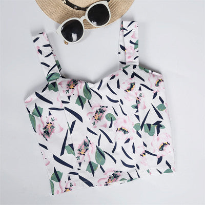 Floral Crop Top Women Camisole Dill Tank Top Female Cropped Feminino Tops Women's 2017 Summer Women Black Cami Short Tops