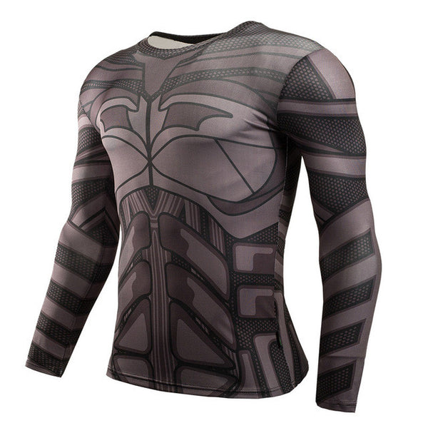 Hot Sale Fitness MMA Compression Shirt Men Anime Bodybuilding Long Sleeve Crossfit 3D Superman Punisher T Shirt Tops Tees