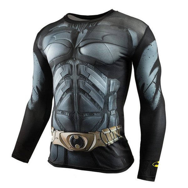 Hot Sale Fitness MMA Compression Shirt Men Anime Bodybuilding Long Sleeve Crossfit 3D Superman Punisher T Shirt Tops Tees