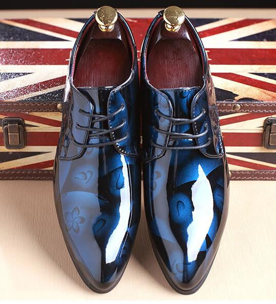Men Dress Shoes Shadow Patent Leather Luxury Fashion Groom Wedding Shoes Men Oxford shoes 38-48
