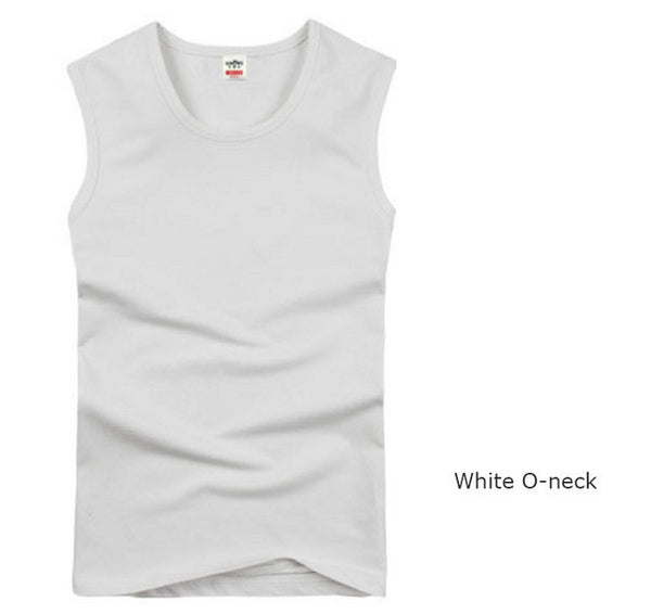 Men's all cotton Solid color seamless underwear clothing close-fitting broad shoulders V/O-neck vest comfortable undershirt