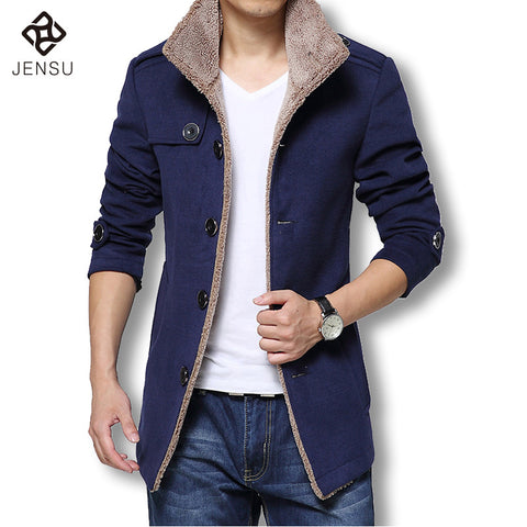 2017 Men Long Wool Coat Winter Men Jackets And Coats Slim Fit Men Windbreaker High Quality Trench Coat   Plus Size Hot Sale