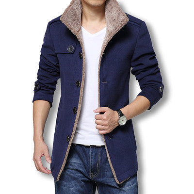 2017 Men Long Wool Coat Winter Men Jackets And Coats Slim Fit Men Windbreaker High Quality Trench Coat   Plus Size Hot Sale