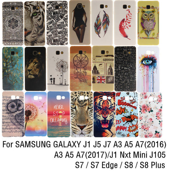 Cartoon Printing Soft Silicone TPU Case Cover For SAMSUNG GALAXY A3 A5 A7 2017 J1 J5 J7 2016 Mini J105 A310 S7 Edge G935 S8 Plus