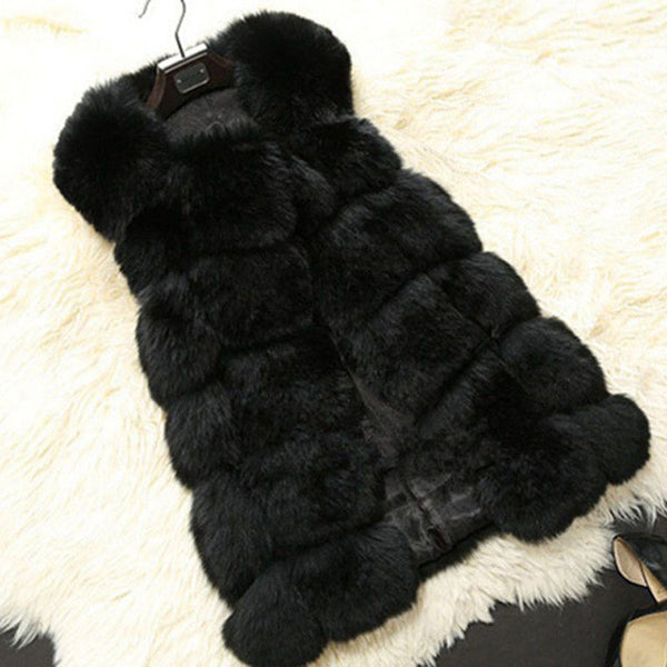 MCCKLE Coat Women Faux Fox Fur Vest Brand Shitsuke Fuorrure Femme Fur Vests Fashion Luxury Peel Women's Jacket Gilet Veste