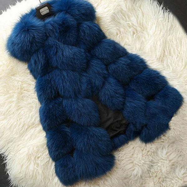 MCCKLE Coat Women Faux Fox Fur Vest Brand Shitsuke Fuorrure Femme Fur Vests Fashion Luxury Peel Women's Jacket Gilet Veste