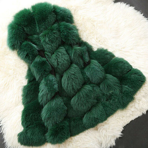 MCCKLE Coat Women Faux Fox Fur Vest Brand Shitsuke Fuorrure Femme Fur Vests Fashion Luxury Peel Women's Jacket Gilet Veste