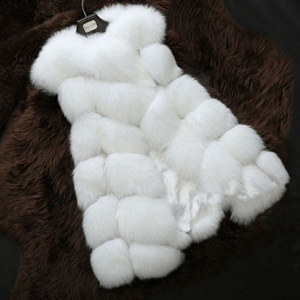 MCCKLE Coat Women Faux Fox Fur Vest Brand Shitsuke Fuorrure Femme Fur Vests Fashion Luxury Peel Women's Jacket Gilet Veste