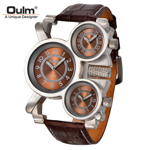 Oulm Military Watch 3 Time Zone